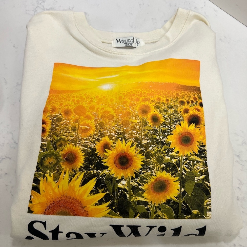 Wound Up Cream and Yellow Crewneck Sweater - Picture 6 of 6
